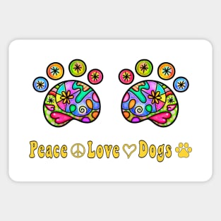 Peace Love Dogs, Retro Dog Gifts Sticker